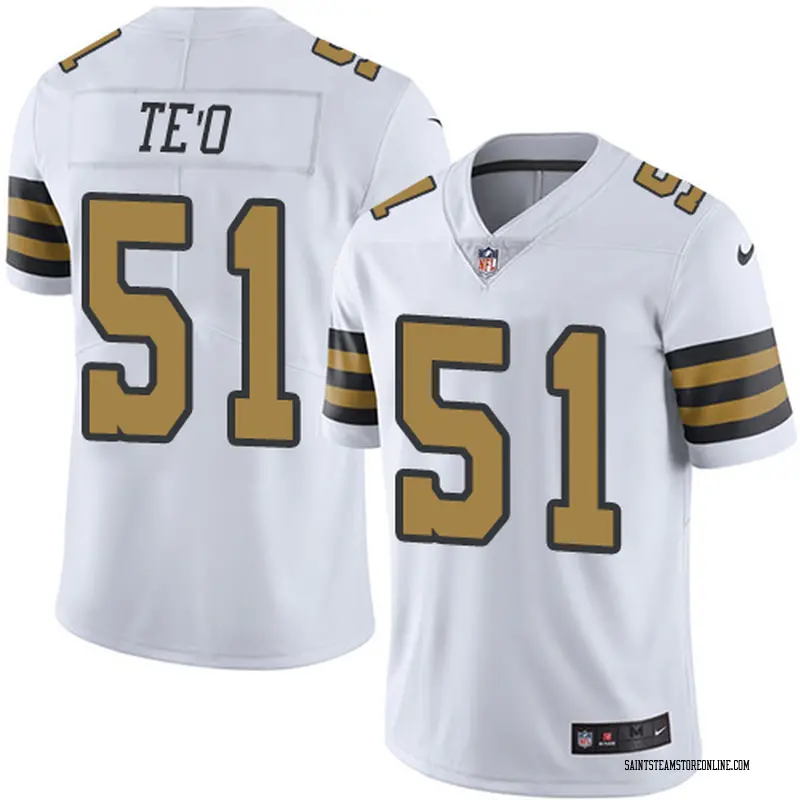 saints white color rush jersey